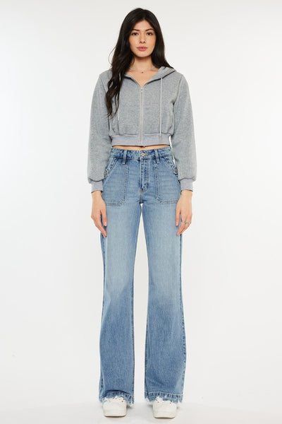 HIGH RISE WIDE FLARE JEANS-KC2572M