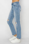 HIGH RISE ANKLE SLIM STRAIGHT JEANS