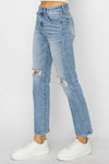 HIGH RISE ANKLE SLIM STRAIGHT JEANS