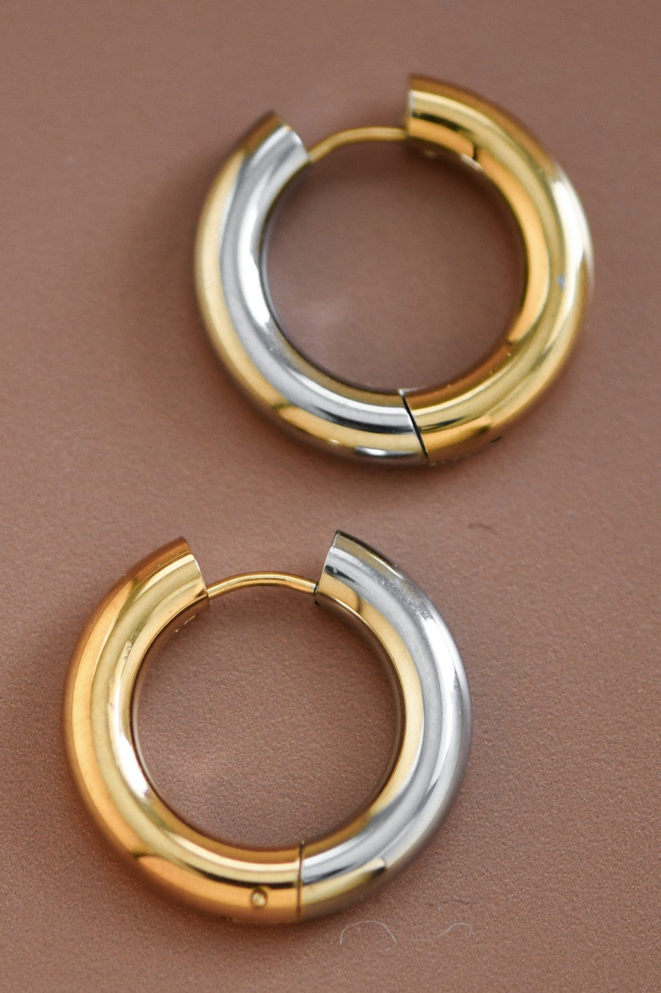 18K Waterproof Non-Tarnish Stainless Steel Hoops