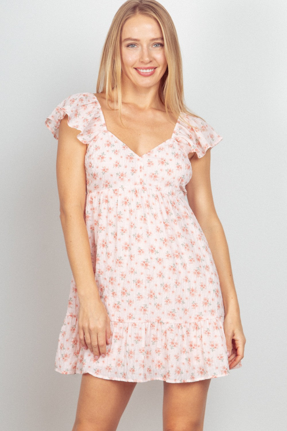 PLUS SIZE Sweetheart Neckline Floral Dress