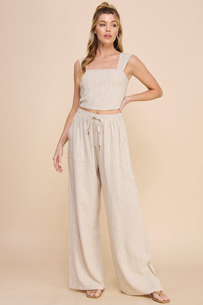 Striped Linen Smock Waist