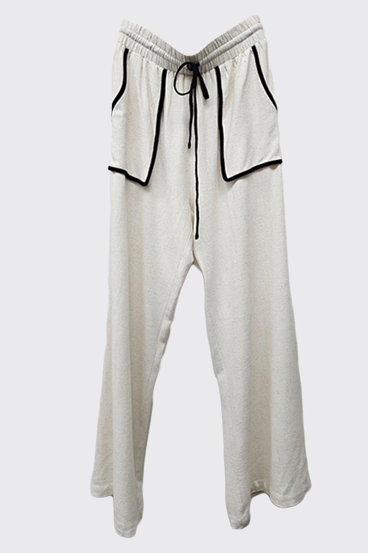 Linen Contrast Binding Pants