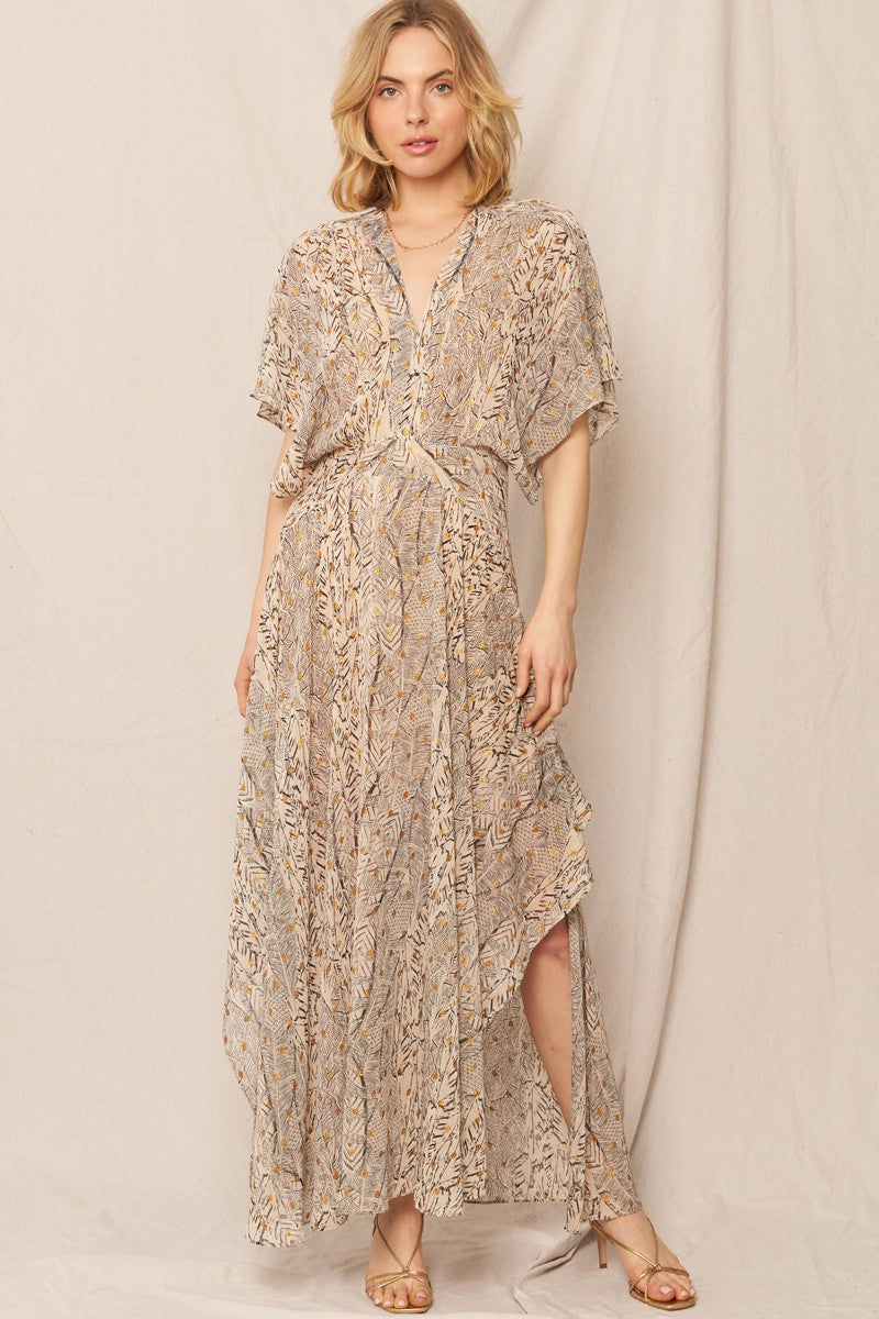 Printed Gauze Maxi Dress