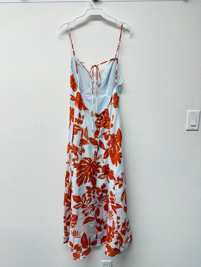 Printed Open Back Maxi Dress