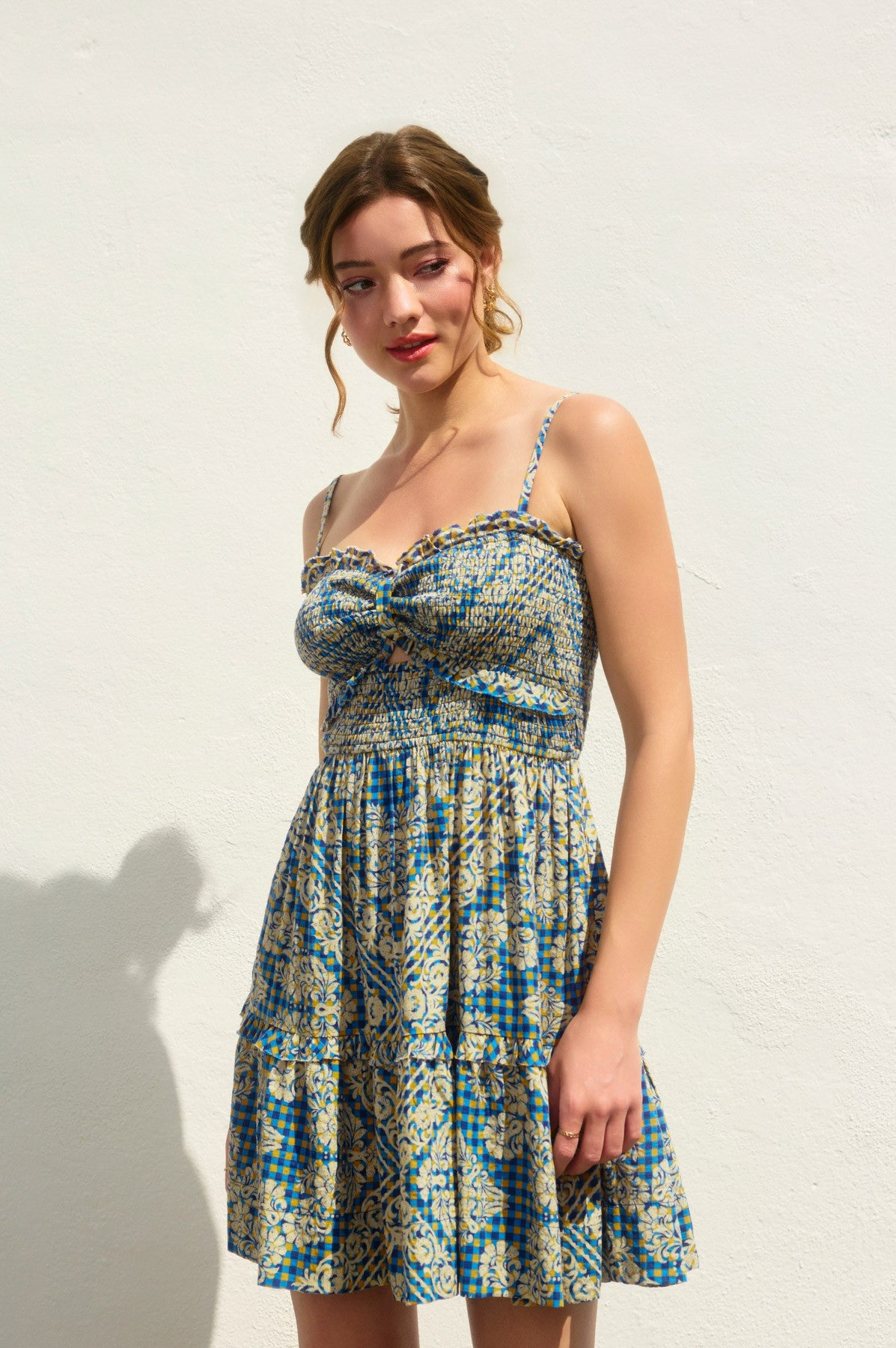 Stay Cute Smocked Sweetheart Mini Dress