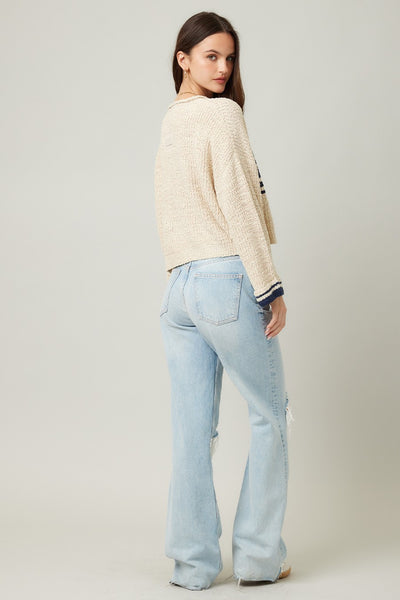 Patch Long Sleeve Sweater