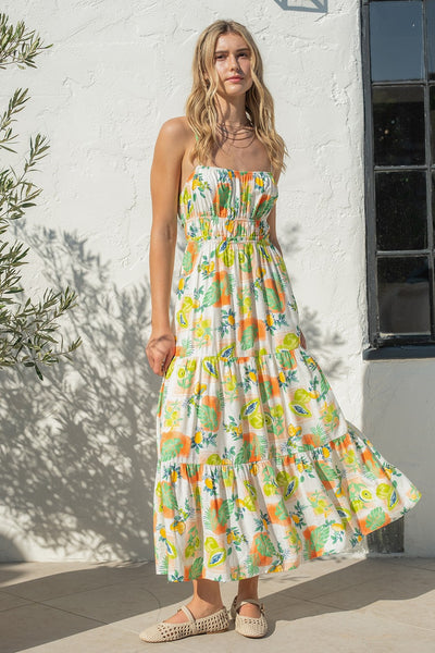 Printed Cutout Maxi Dress