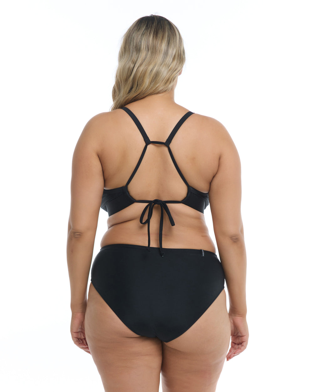 Sexy Plus Size, Large Bust Black Plus Size Bikini Set, Bandeau