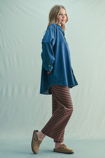 Washed Button-up Denim Shirt