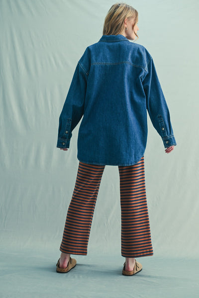 Washed Button-up Denim Shirt