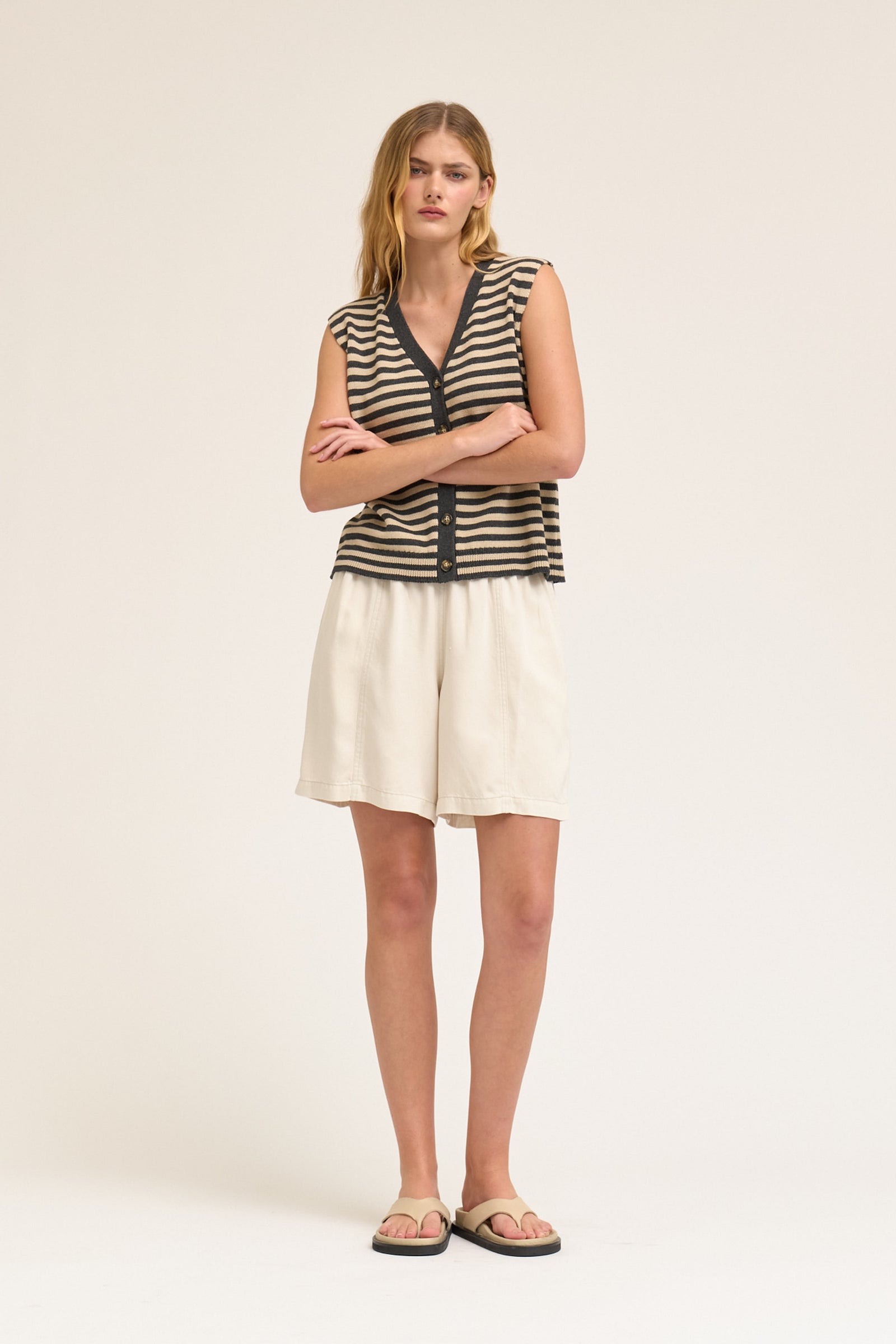 Seamed Tencel Shorts