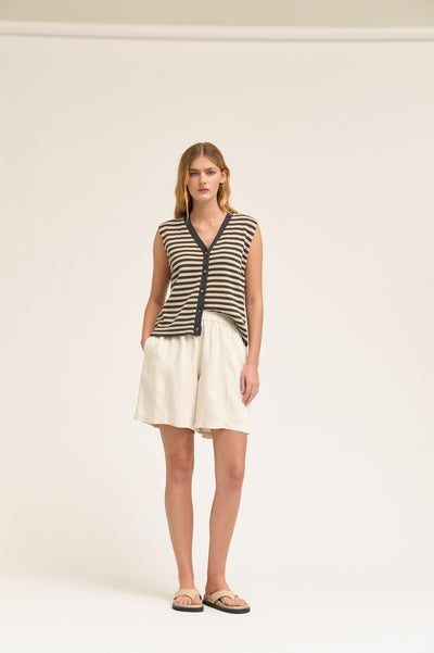 Seamed Tencel Shorts