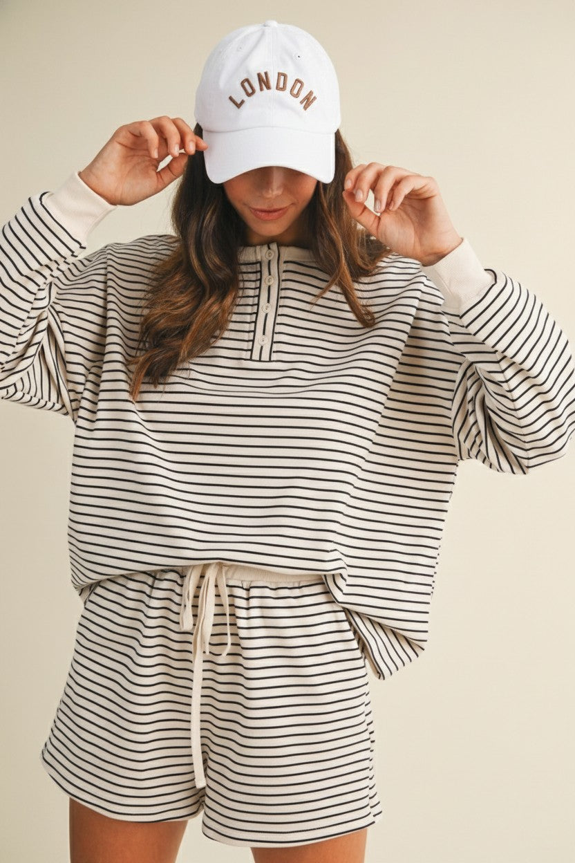 Soft Brushed Pin Stripe Shorts