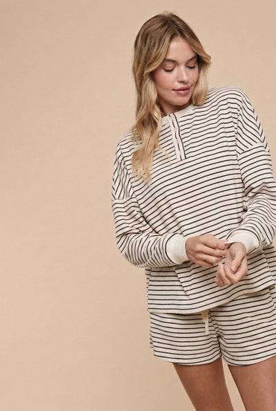 Soft Brushed Pin Stripe Shorts