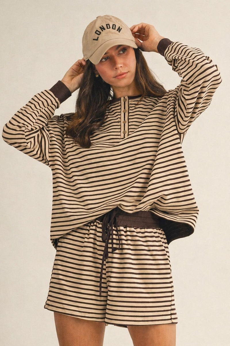 Soft Brushed Pin Stripe Shorts