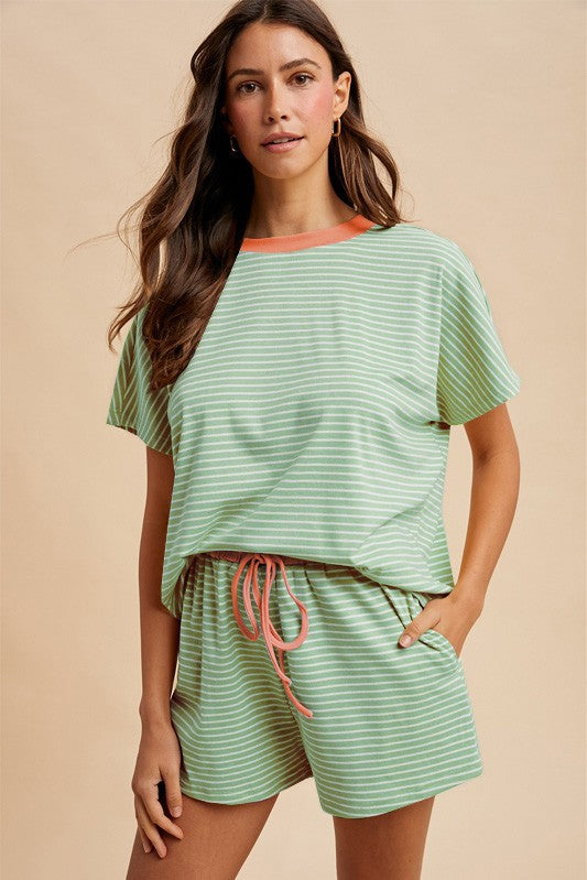 Loose Fit Striped Knit Top