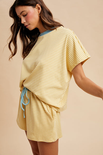 Loose Fit Striped Knit Top