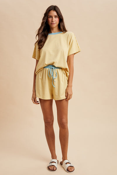 Loose Fit Striped Knit Top