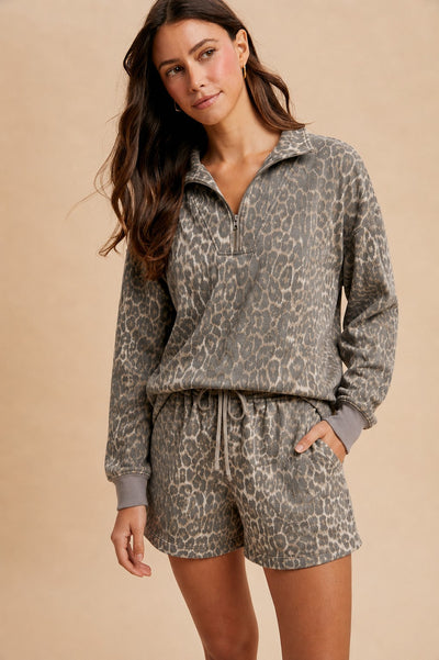 Leopard Printed Terry Top