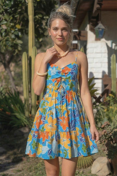 Printed Cut Out Mini Dress