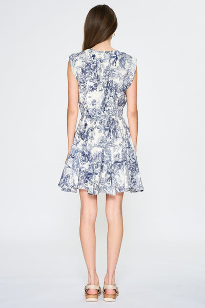 Shoulder Pad Belted Mini Dress