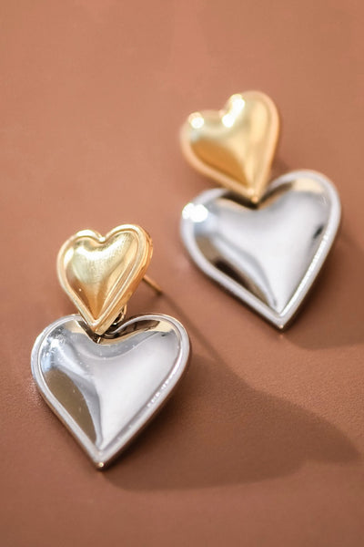 18k Gold Plated Waterproof Stainless Steel Two Tone Earrings