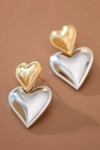 18k Gold Plated Waterproof Stainless Steel Two Tone Earrings