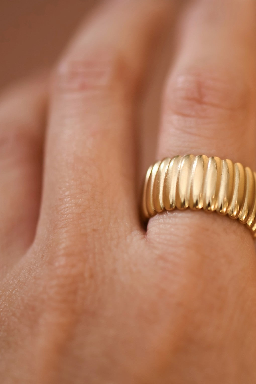 18k Gold Plated Waterproof Stainless Steel Adjustable Ring