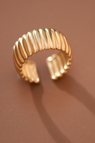 18k Gold Plated Waterproof Stainless Steel Adjustable Ring