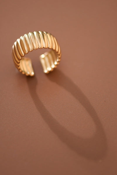 18k Gold Plated Waterproof Stainless Steel Adjustable Ring