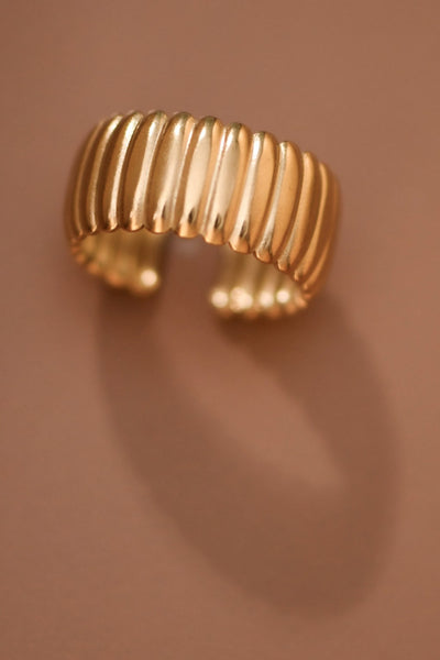 18k Gold Plated Waterproof Stainless Steel Adjustable Ring