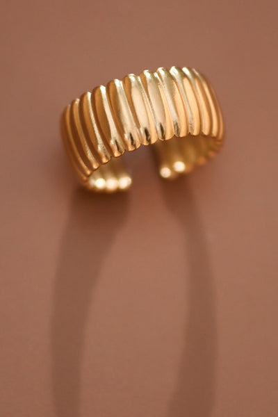 18k Gold Plated Waterproof Stainless Steel Adjustable Ring