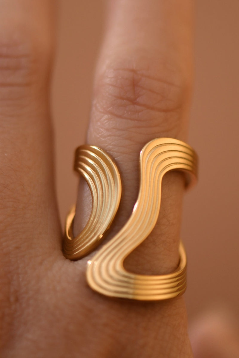 18k Gold Pvd Plated Waterproof Stainless Steel Ring