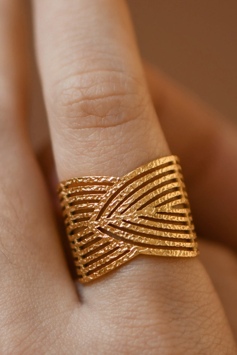 18k Gold Plated Waterproof Stainless Steel Ring