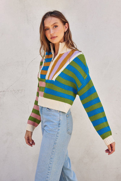 Colorburst Half Zip Sweater