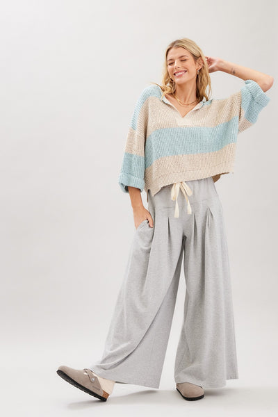 Striped Design Patch Sweater