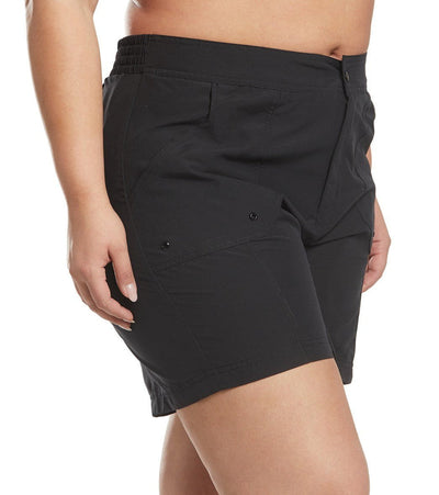Solid Woven Long Board Short Bottom (Plus Size)