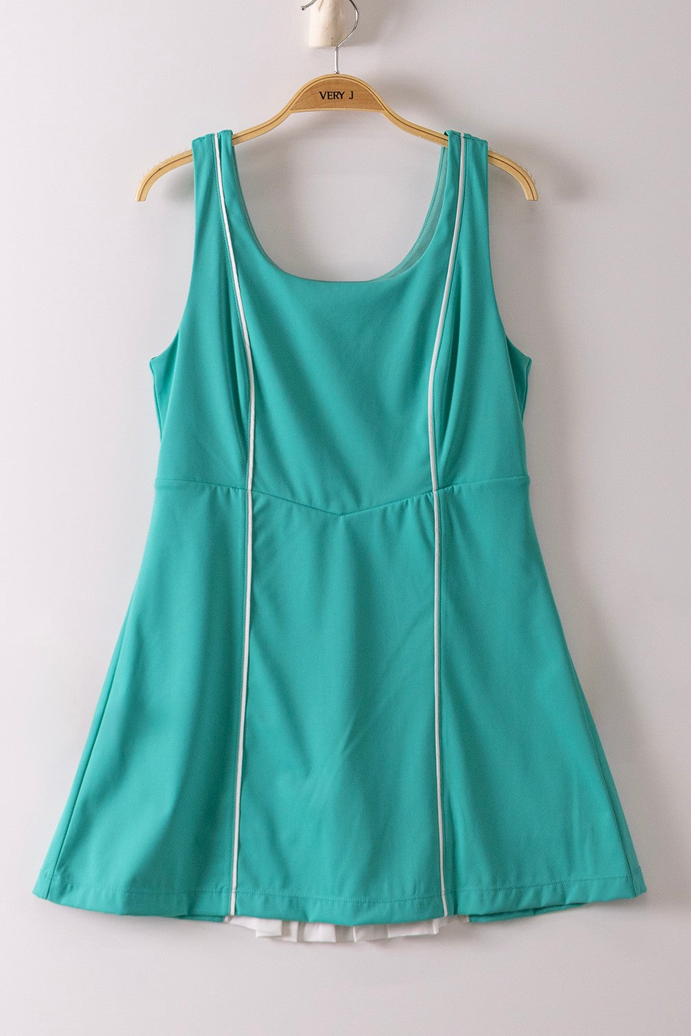 Back Cutout & Pleats Detail Activewear Mini Dress