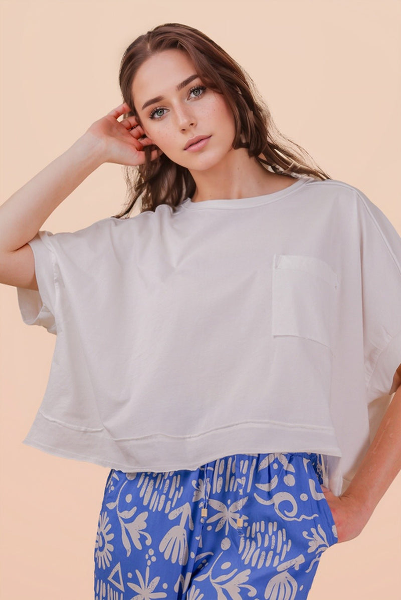Mineral Washed Oversized Crop Comfy Knit Top