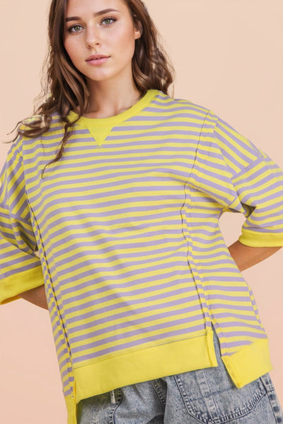 Oversized Stripe Casual Knit Top