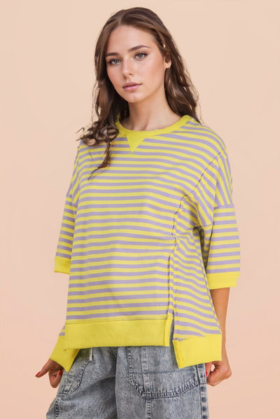 Oversized Stripe Casual Knit Top
