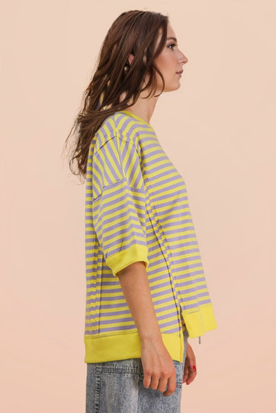 Oversized Stripe Casual Knit Top