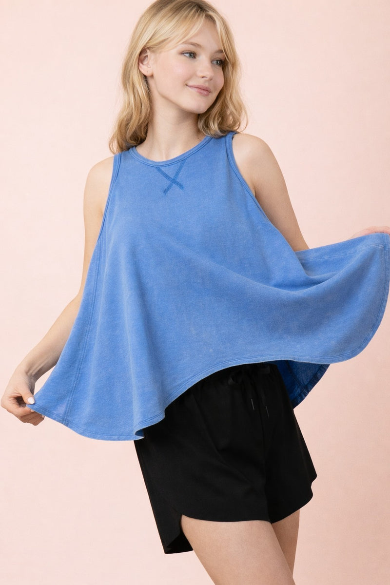 Mineral Washed Swing Knit Top