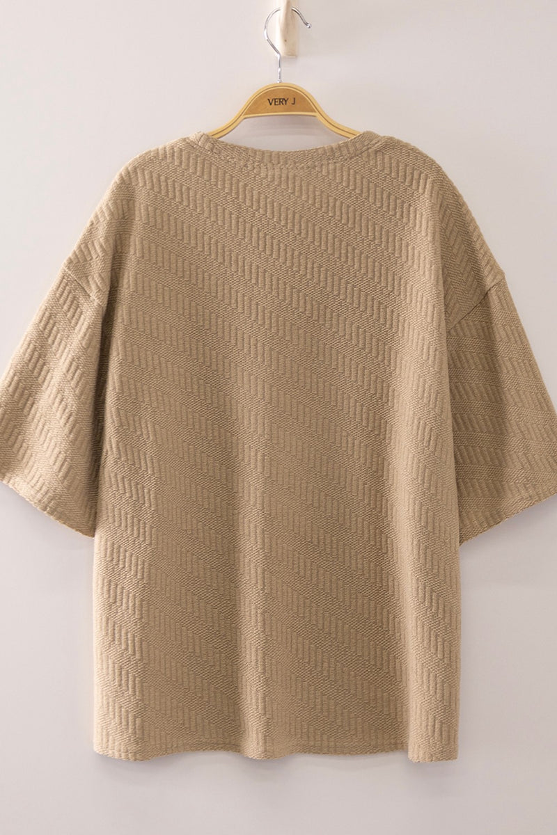 Textured Short Sleeve Top