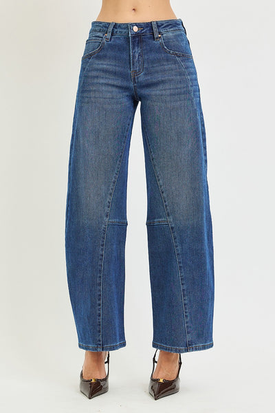Plus Slouchy Barrel Twisted Seam Detail Jeans