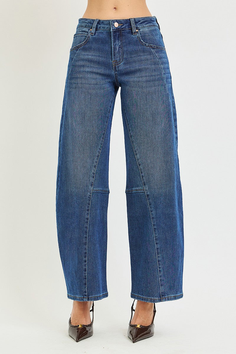 Plus Slouchy Barrel Twisted Seam Detail Jeans
