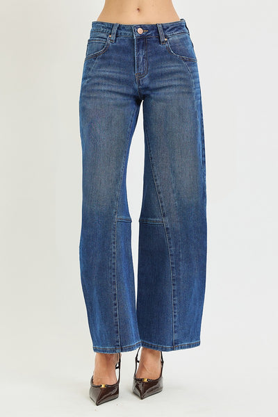 Plus Slouchy Barrel Twisted Seam Detail Jeans