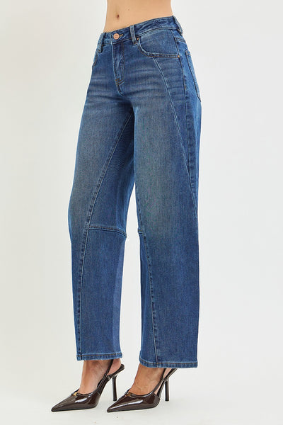 Plus Slouchy Barrel Twisted Seam Detail Jeans