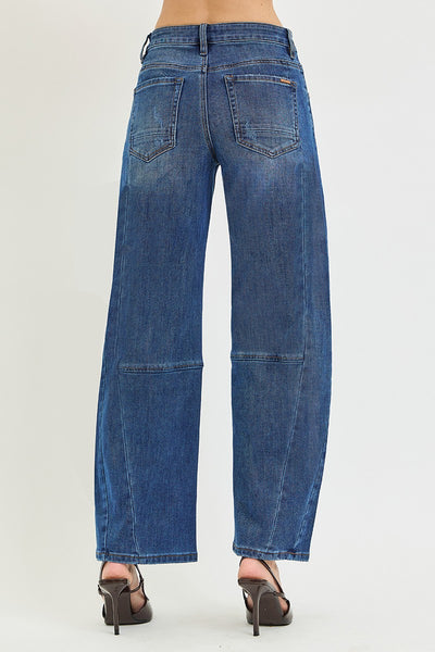 Plus Slouchy Barrel Twisted Seam Detail Jeans
